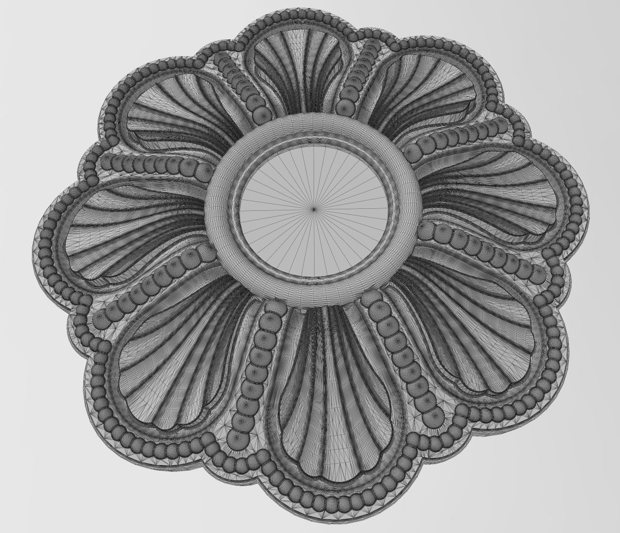 Rosette plaster molding N02 3D print model_12