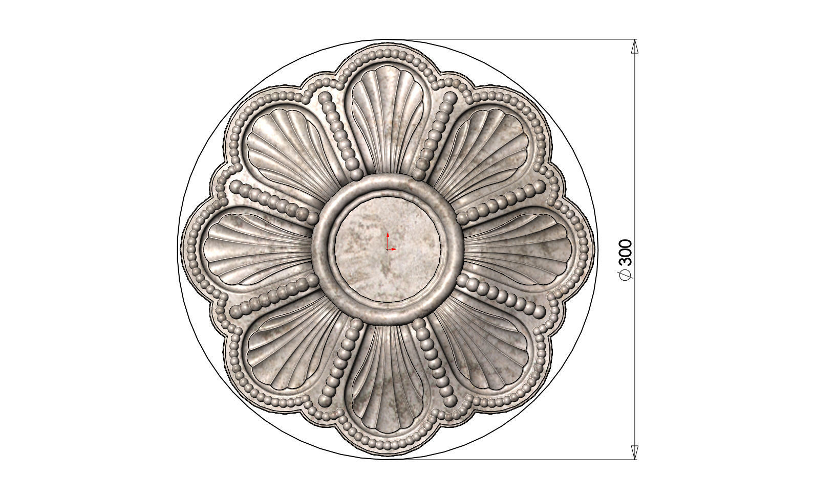 Rosette plaster molding N02 3D print model_9