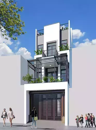 Tuan House -  A townhouse Low-poly 3D model