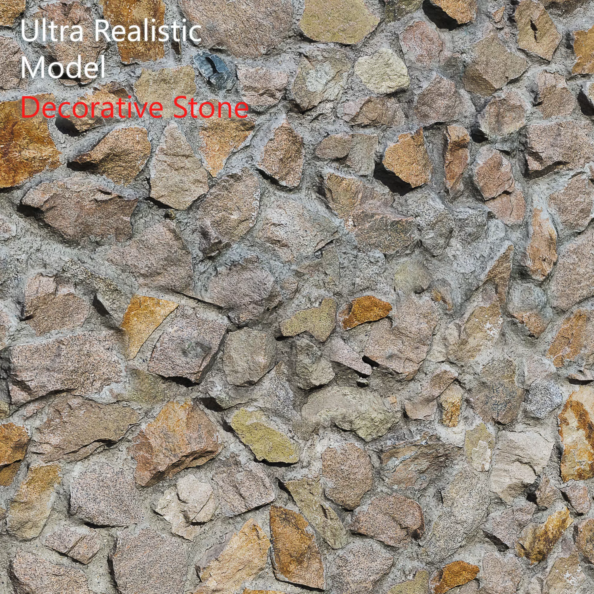 Ultra realistic Decorative Stone 3D model_0