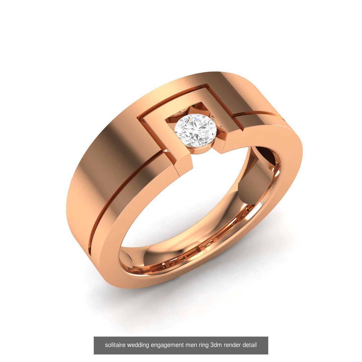 135 solo diamond solitaire wedding engagement women rings 3D Model Collection_48