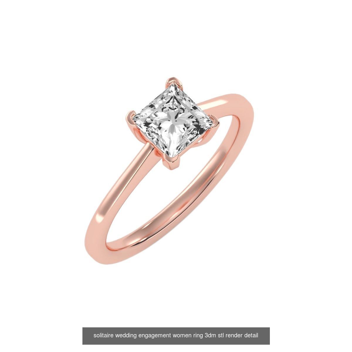 135 solo diamond solitaire wedding engagement women rings 3D Model Collection_129