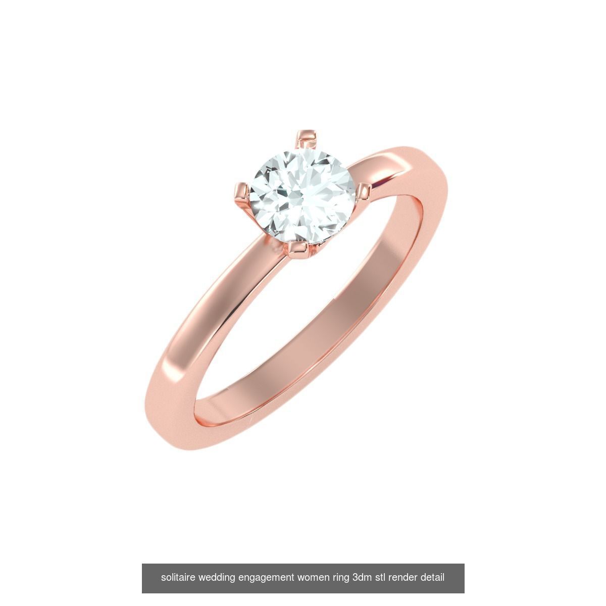 135 solo diamond solitaire wedding engagement women rings 3D Model Collection_145