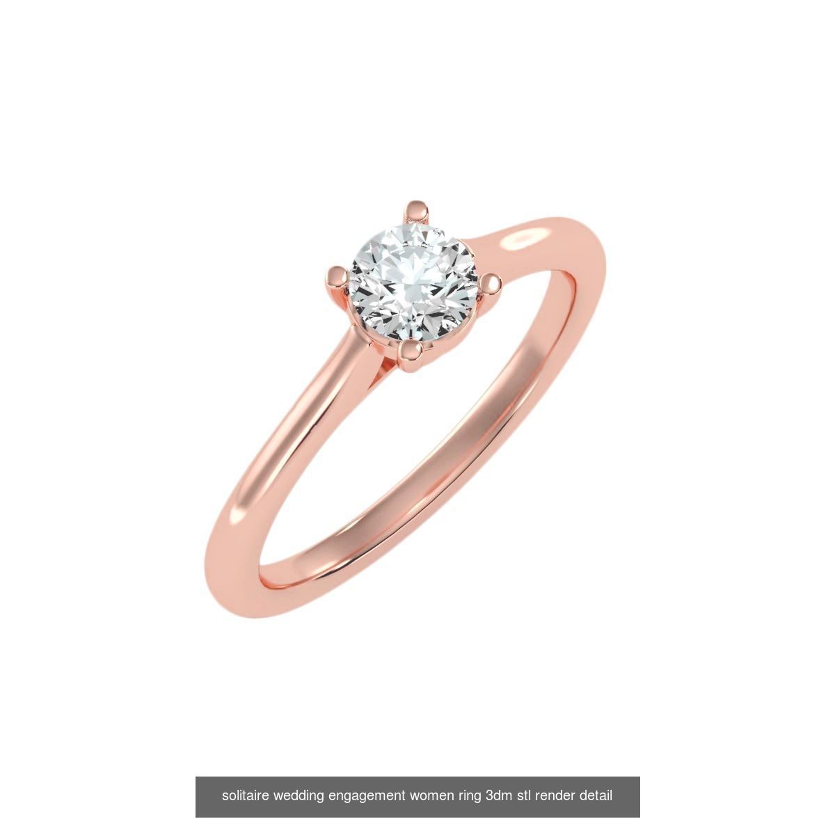 135 solo diamond solitaire wedding engagement women rings 3D Model Collection_144