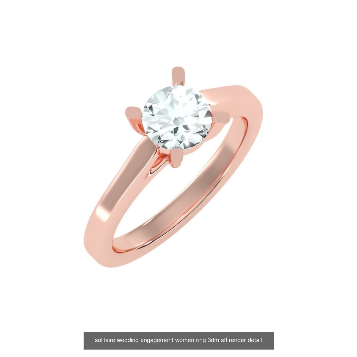 135 solo diamond solitaire wedding engagement women rings 3D Model Collection_113