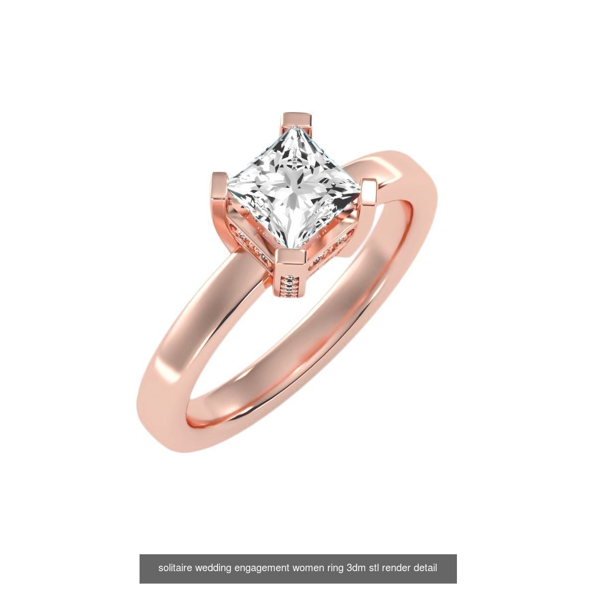 135 solo diamond solitaire wedding engagement women rings 3D Model Collection_126