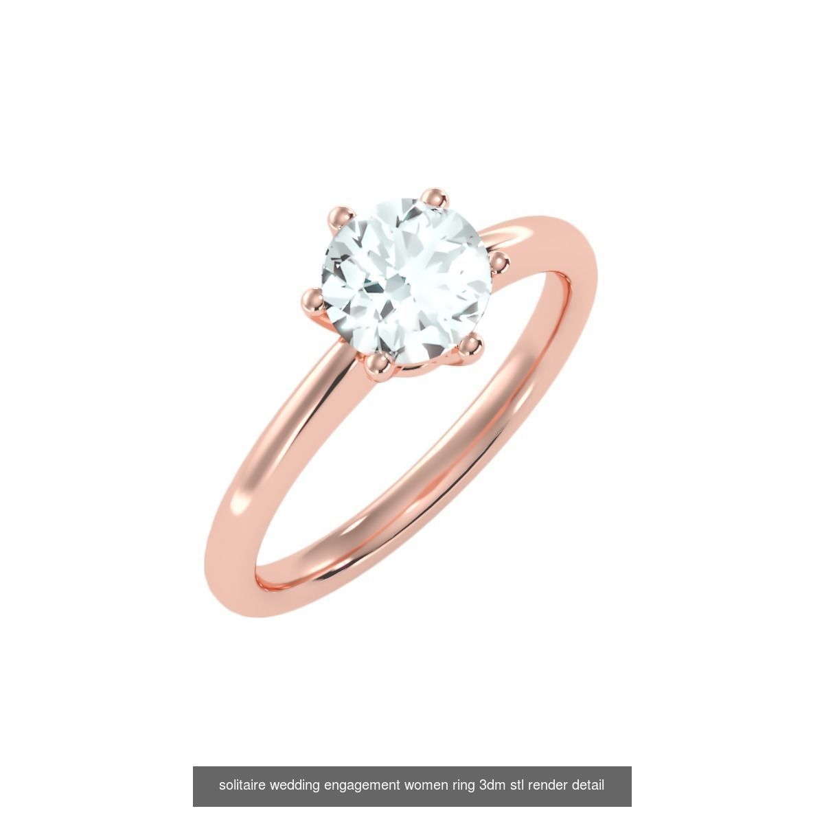 135 solo diamond solitaire wedding engagement women rings 3D Model Collection_94