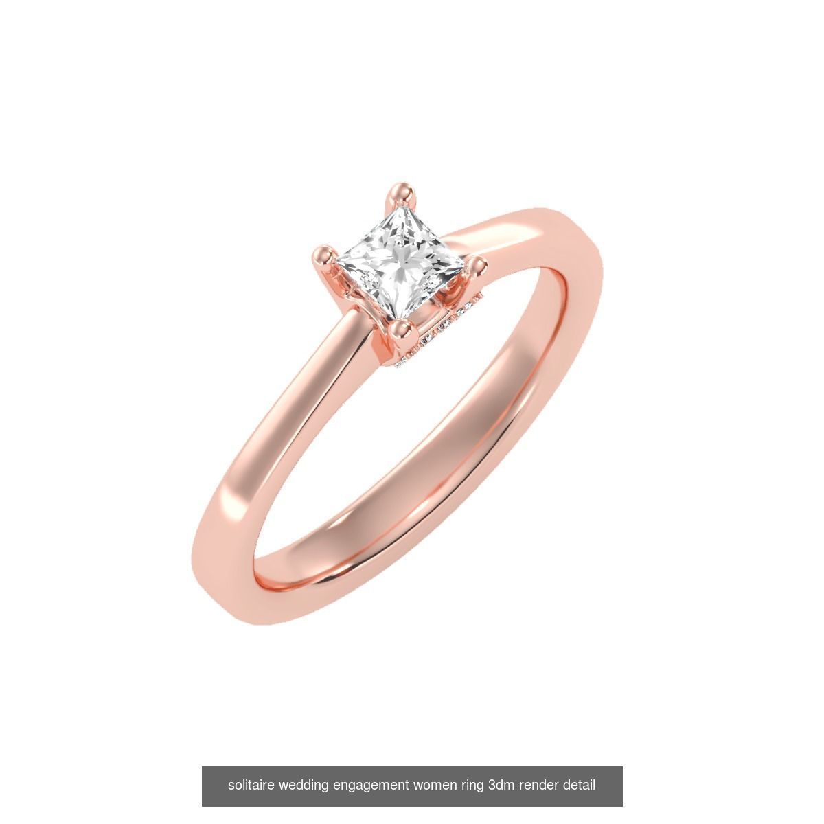 135 solo diamond solitaire wedding engagement women rings 3D Model Collection_36