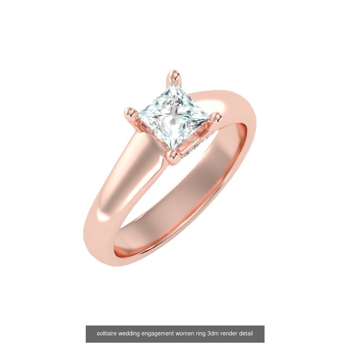 135 solo diamond solitaire wedding engagement women rings 3D Model Collection_35