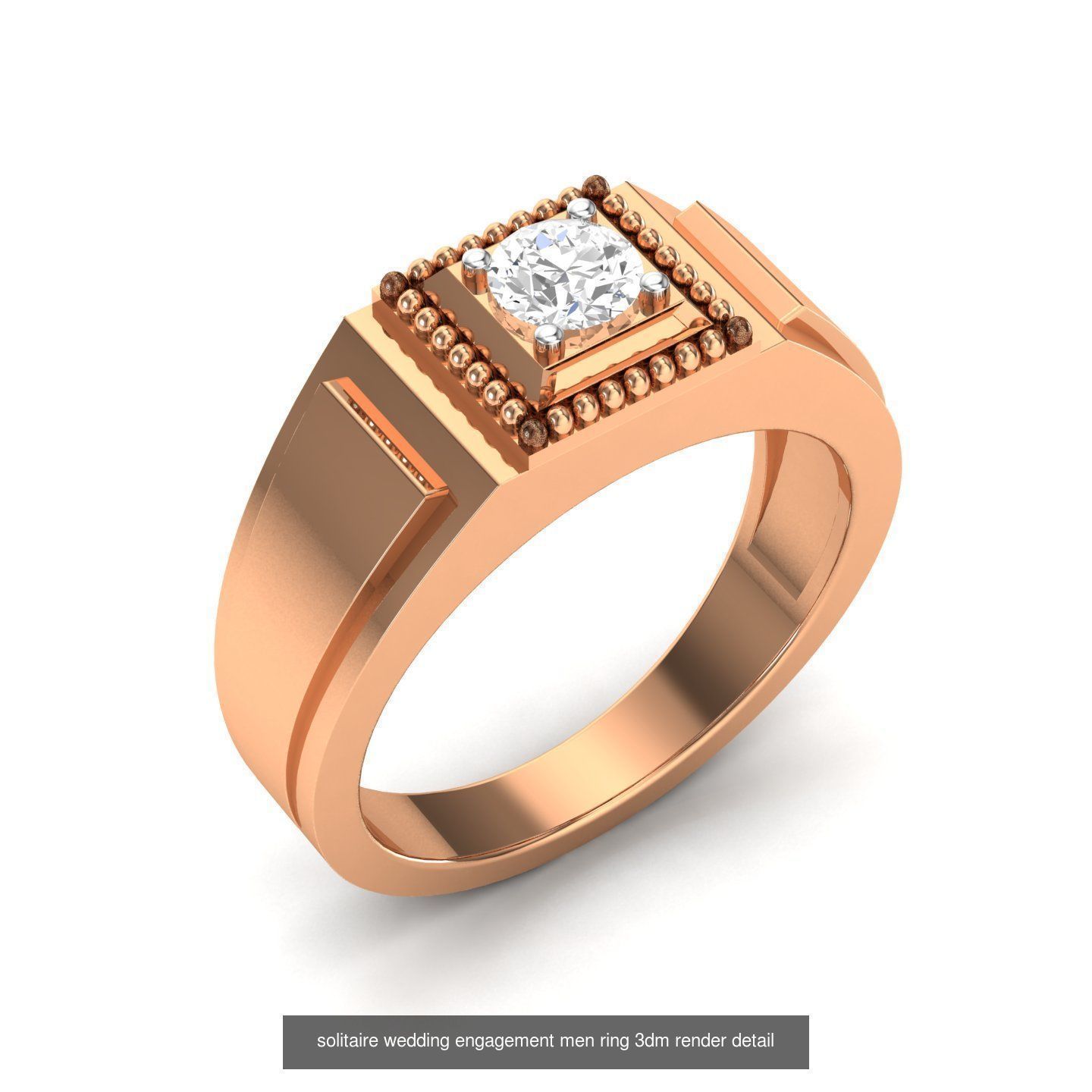 135 solo diamond solitaire wedding engagement women rings 3D Model Collection_45