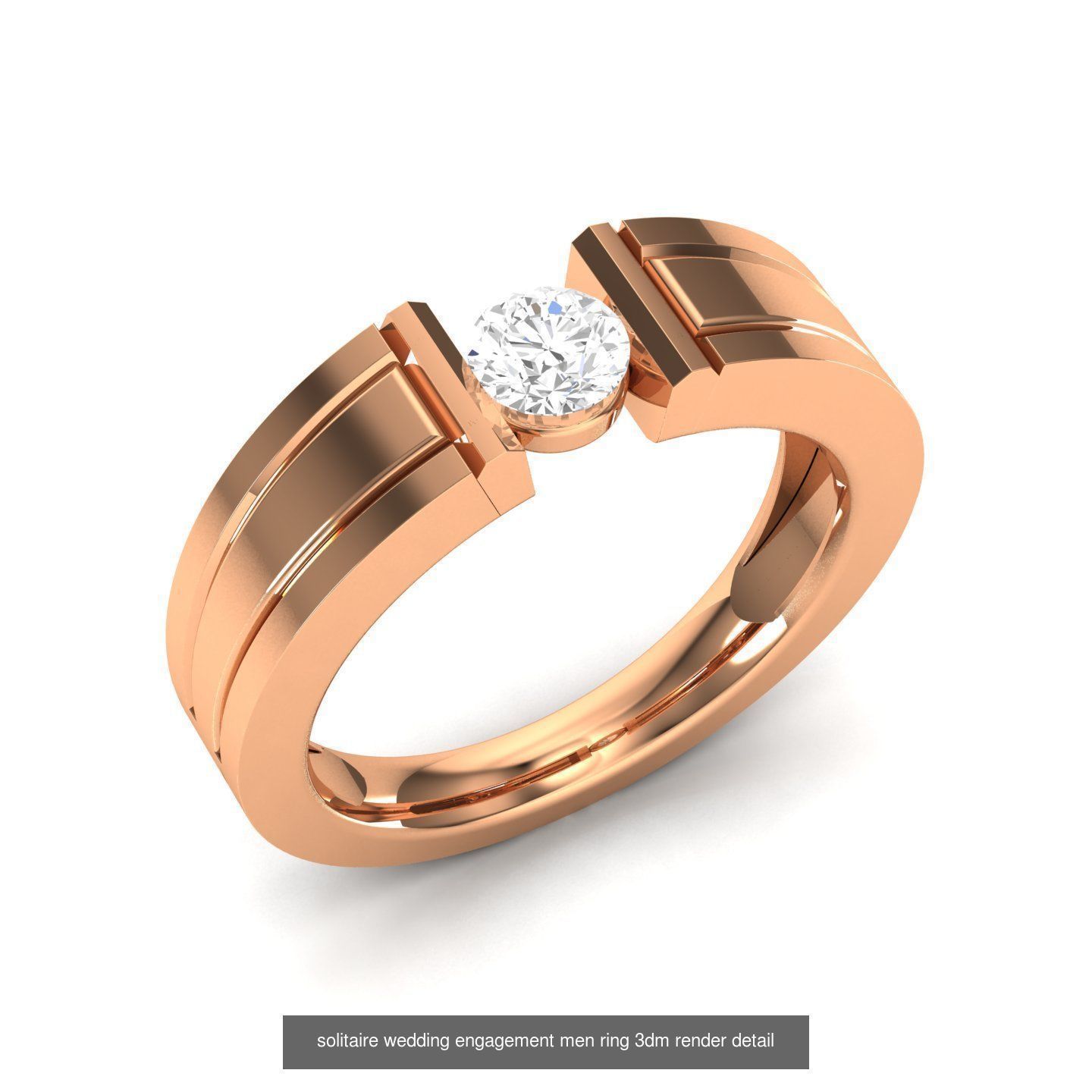 135 solo diamond solitaire wedding engagement women rings 3D Model Collection_47