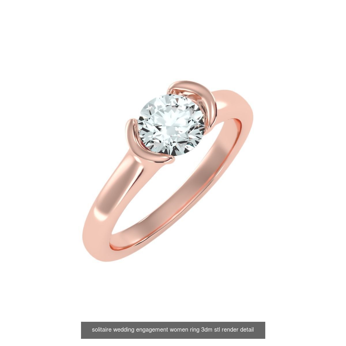 135 solo diamond solitaire wedding engagement women rings 3D Model Collection_88