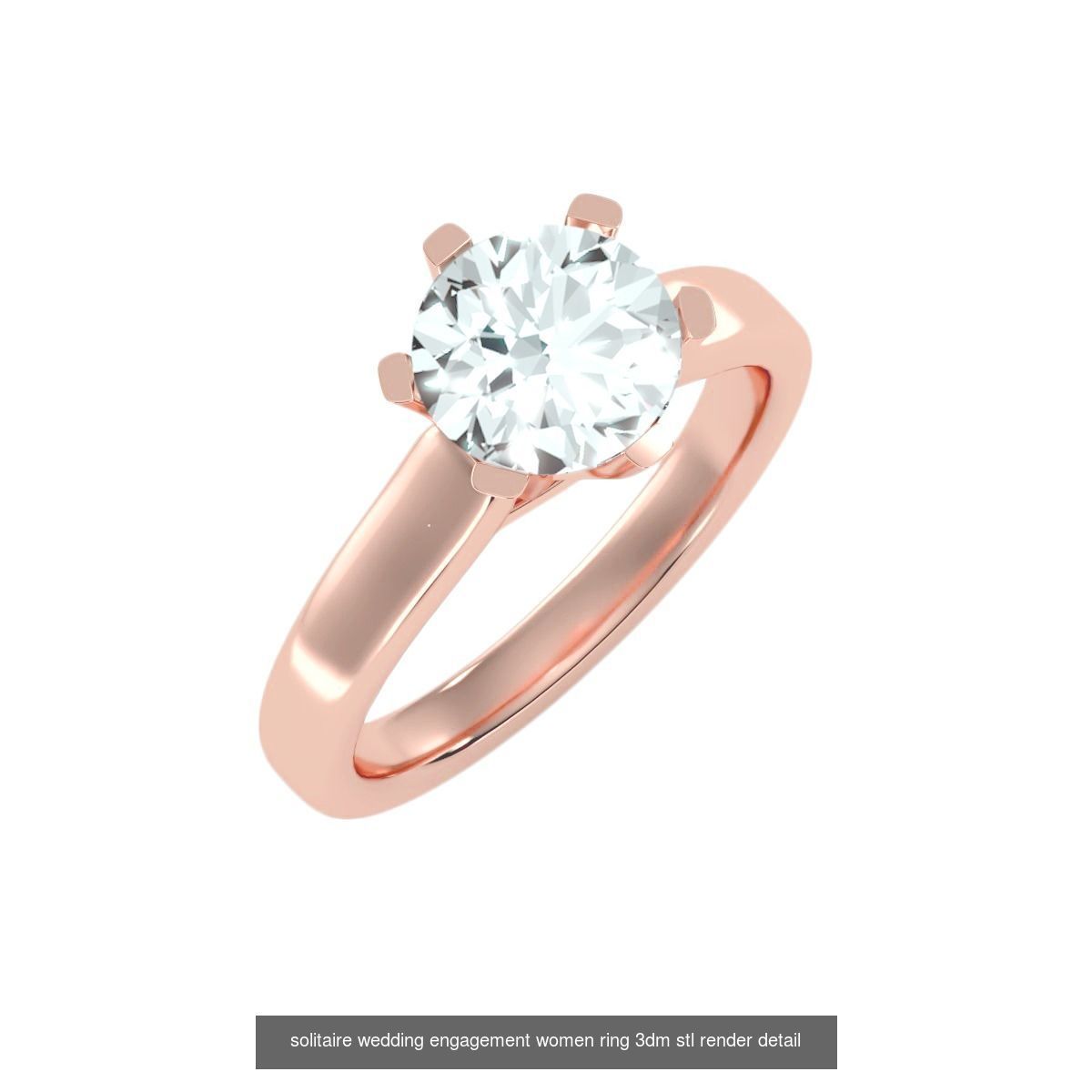 135 solo diamond solitaire wedding engagement women rings 3D Model Collection_96