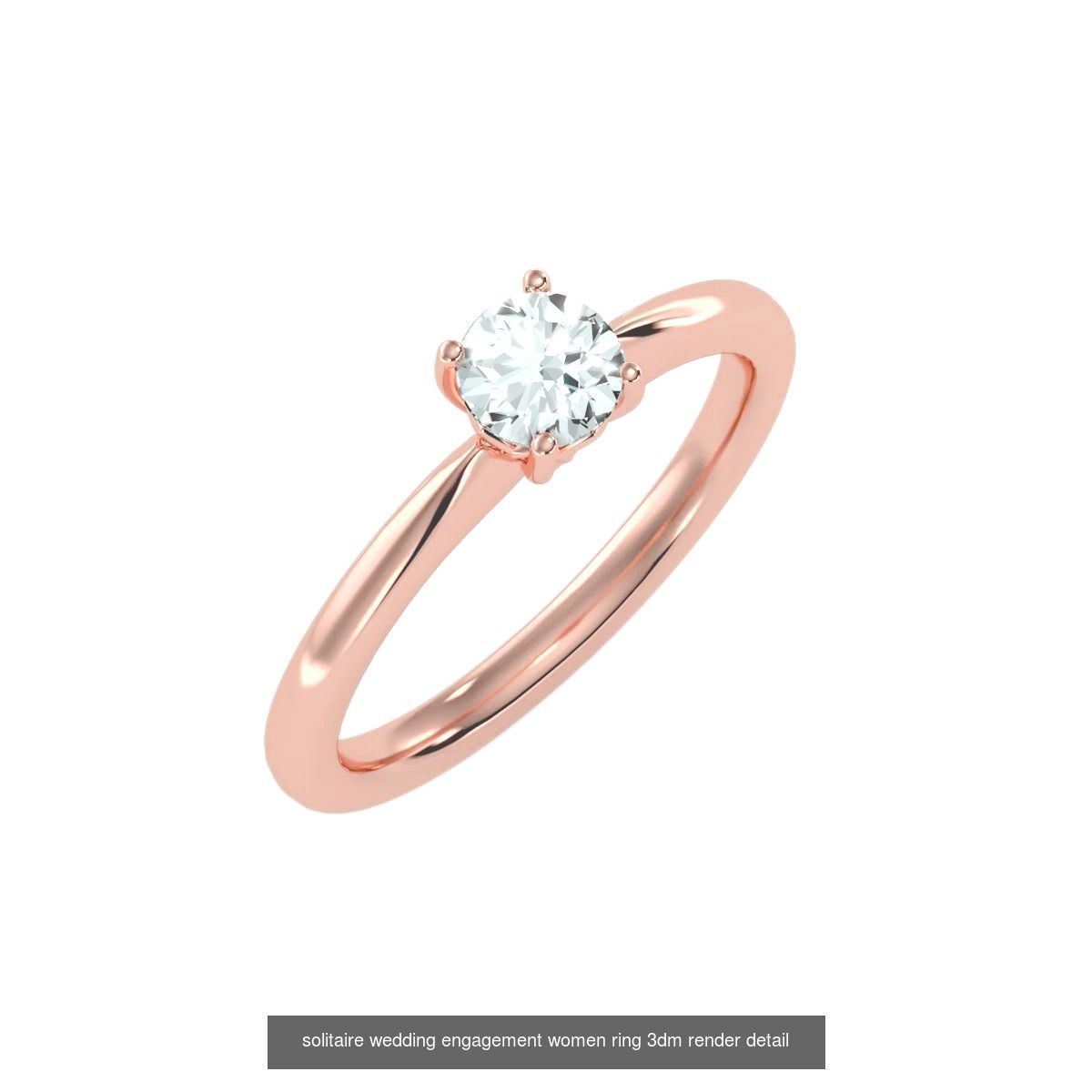 135 solo diamond solitaire wedding engagement women rings 3D Model Collection_62