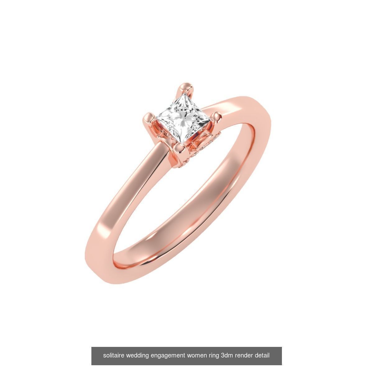 135 solo diamond solitaire wedding engagement women rings 3D Model Collection_34