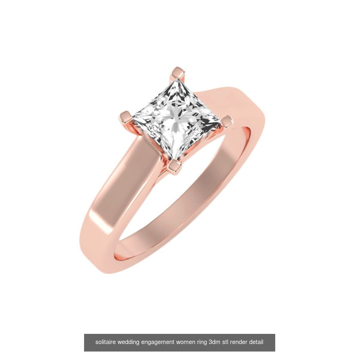 135 solo diamond solitaire wedding engagement women rings 3D Model Collection_130