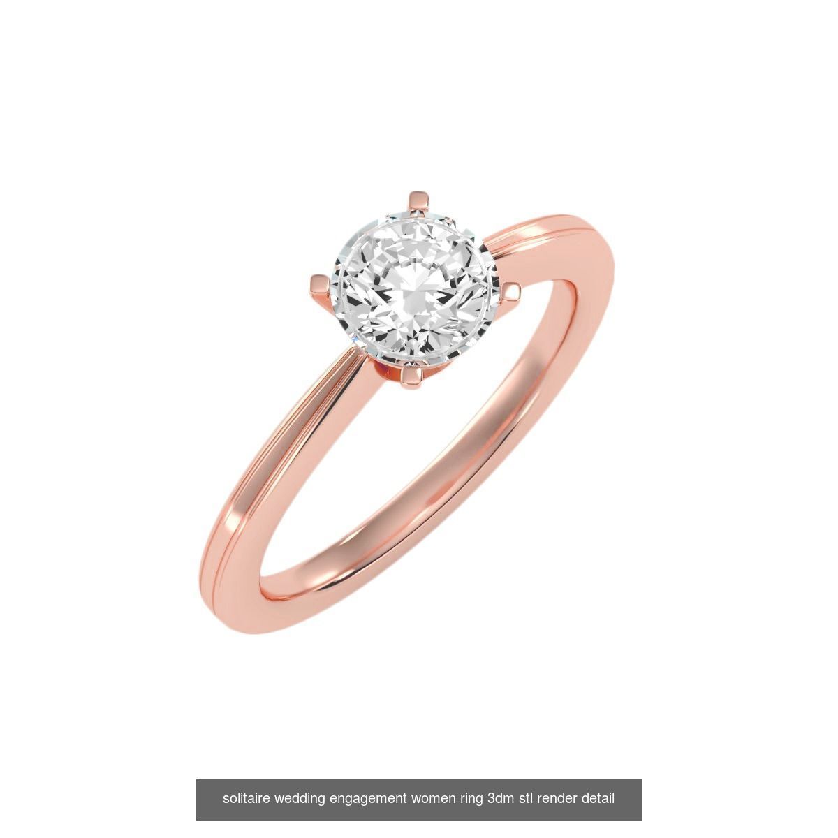 135 solo diamond solitaire wedding engagement women rings 3D Model Collection_76