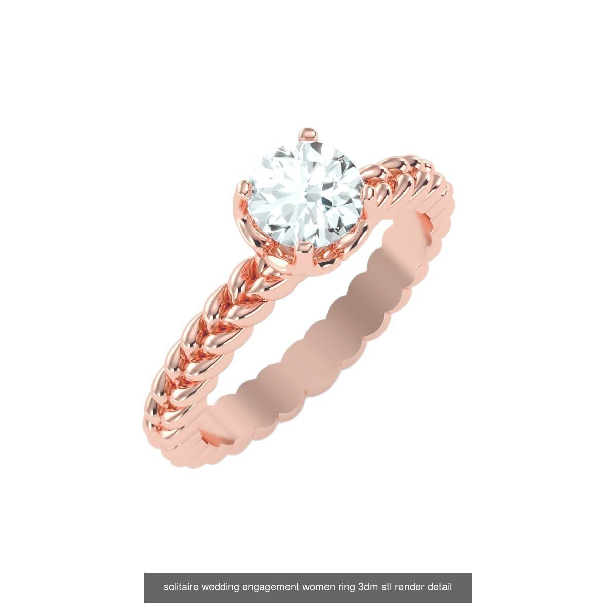 135 solo diamond solitaire wedding engagement women rings 3D Model Collection_98