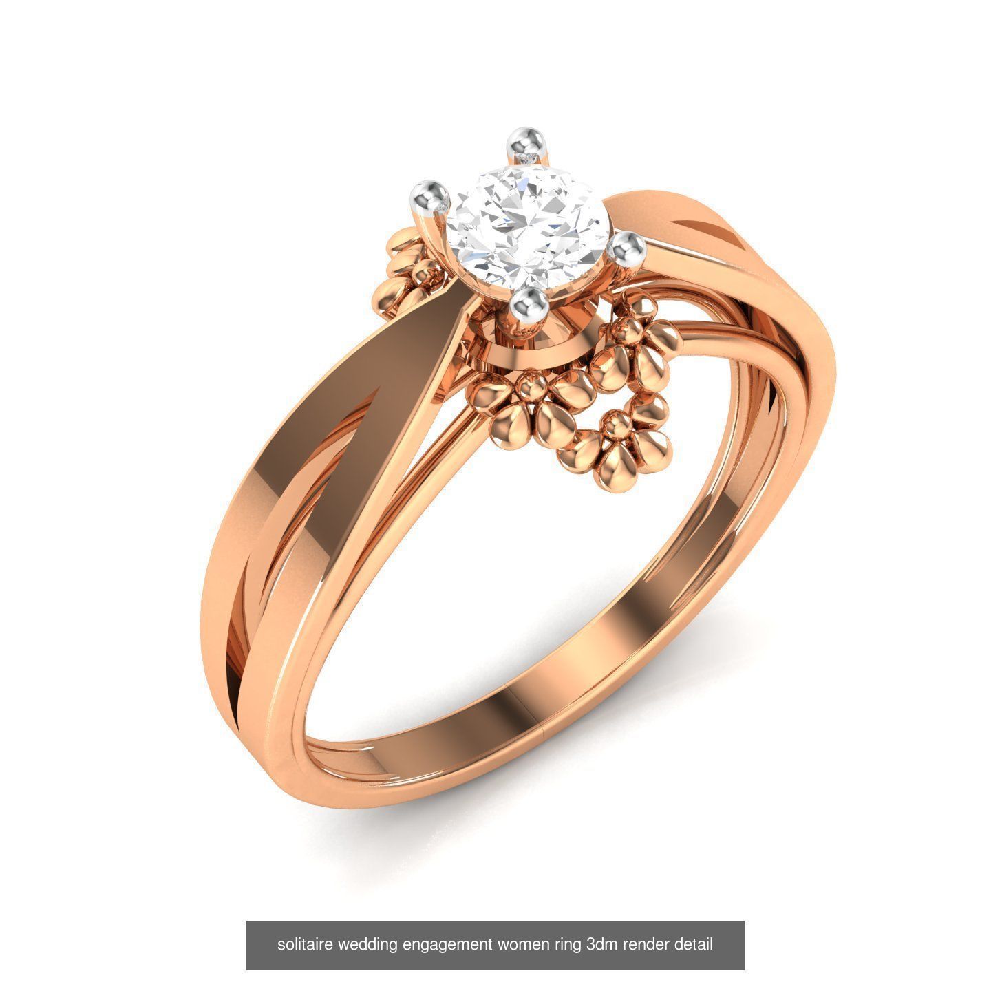 135 solo diamond solitaire wedding engagement women rings 3D Model Collection_40