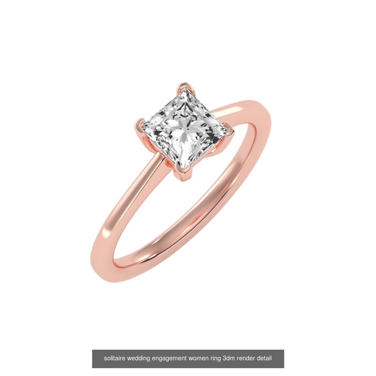 135 solo diamond solitaire wedding engagement women rings 3D Model Collection_128