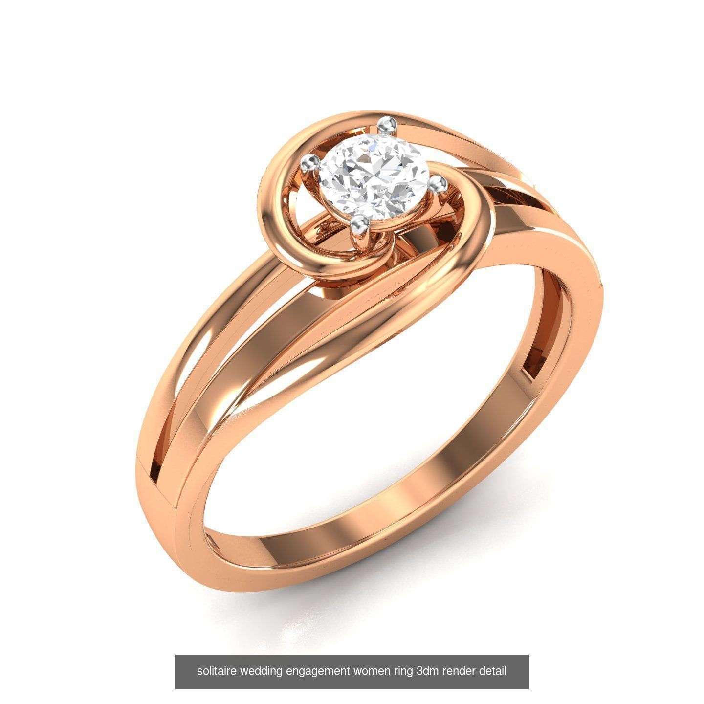 135 solo diamond solitaire wedding engagement women rings 3D Model Collection_44