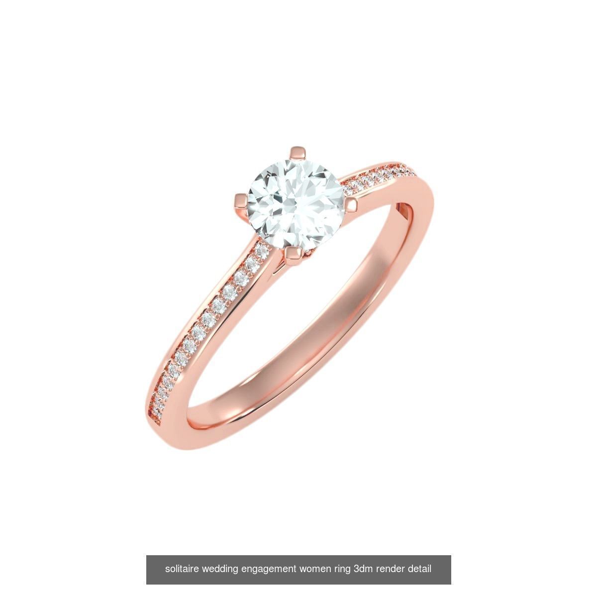 135 solo diamond solitaire wedding engagement women rings 3D Model Collection_52