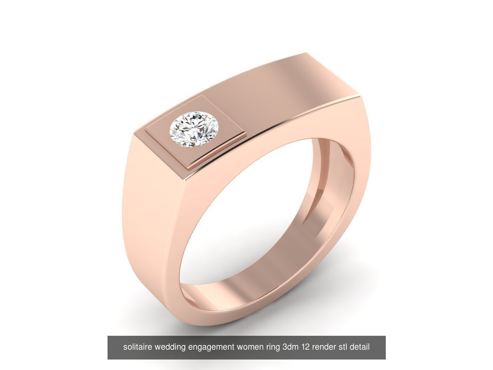 135 solo diamond solitaire wedding engagement women rings 3D Model Collection_29