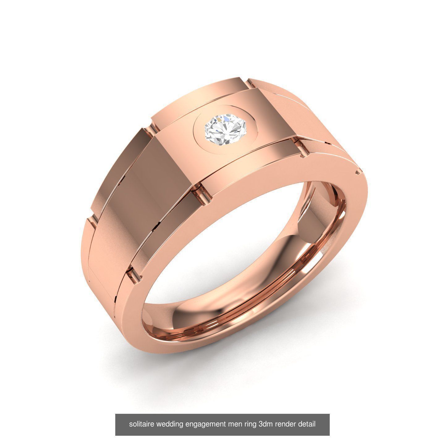 135 solo diamond solitaire wedding engagement women rings 3D Model Collection_49