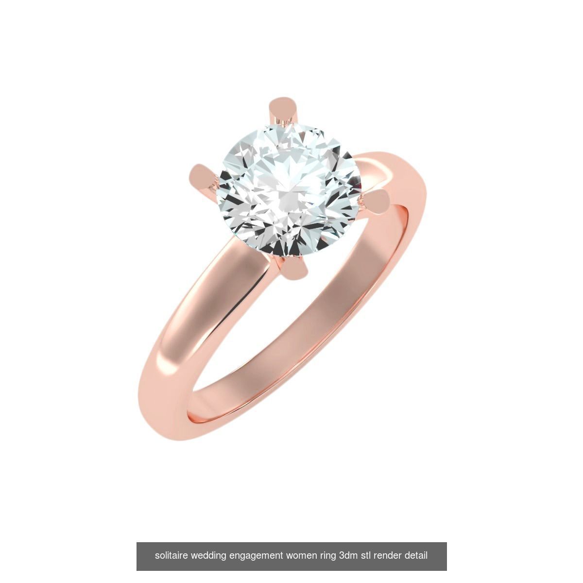 135 solo diamond solitaire wedding engagement women rings 3D Model Collection_142