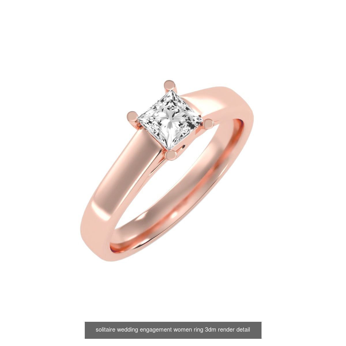 135 solo diamond solitaire wedding engagement women rings 3D Model Collection_119