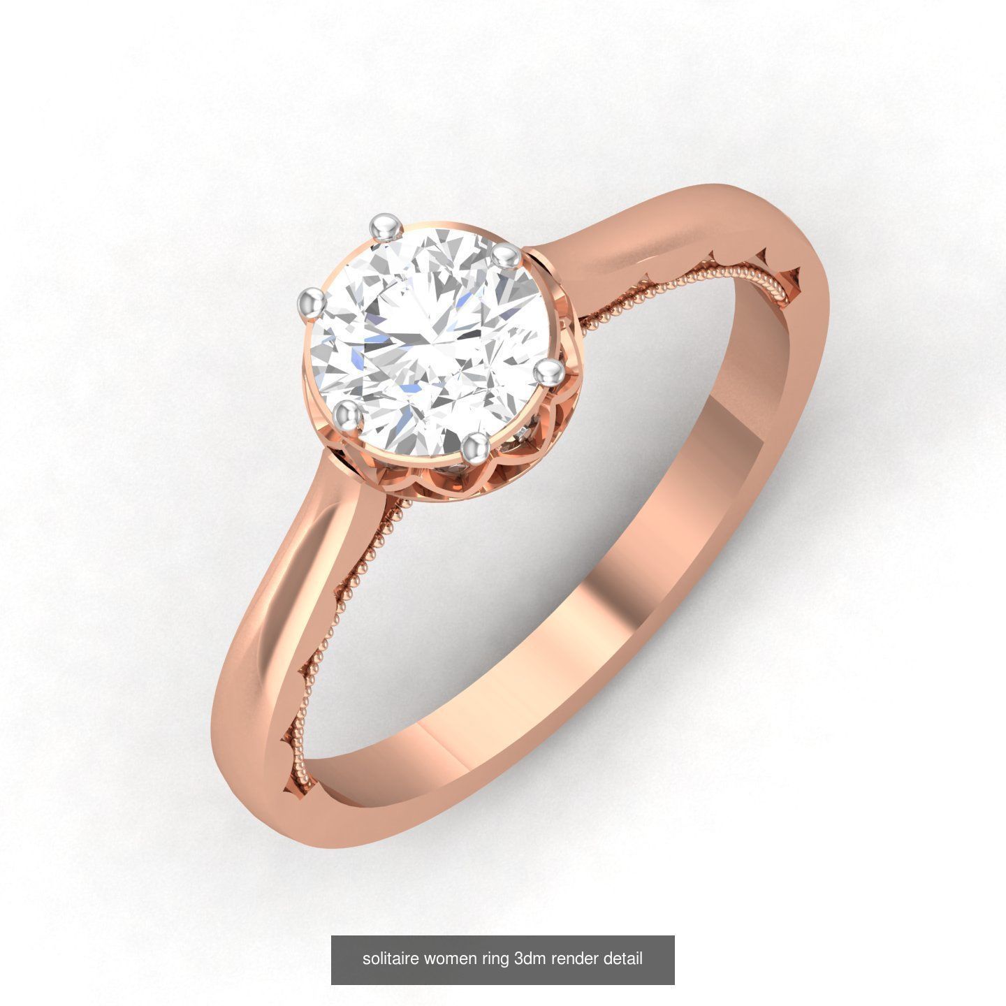 135 solo diamond solitaire wedding engagement women rings 3D Model Collection_139