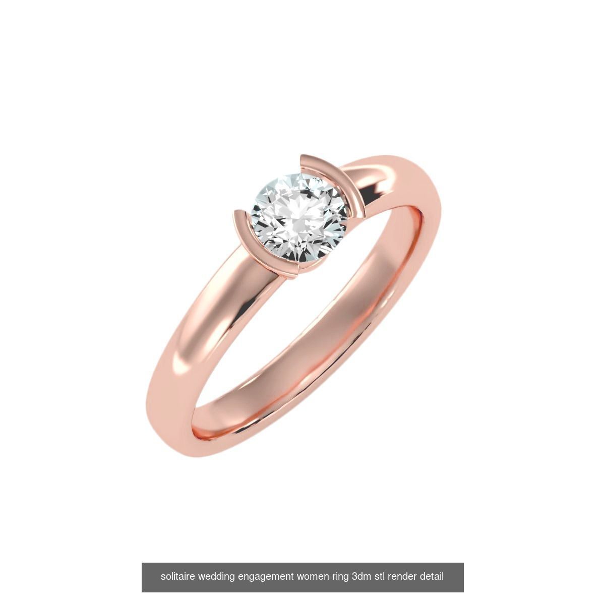 135 solo diamond solitaire wedding engagement women rings 3D Model Collection_72