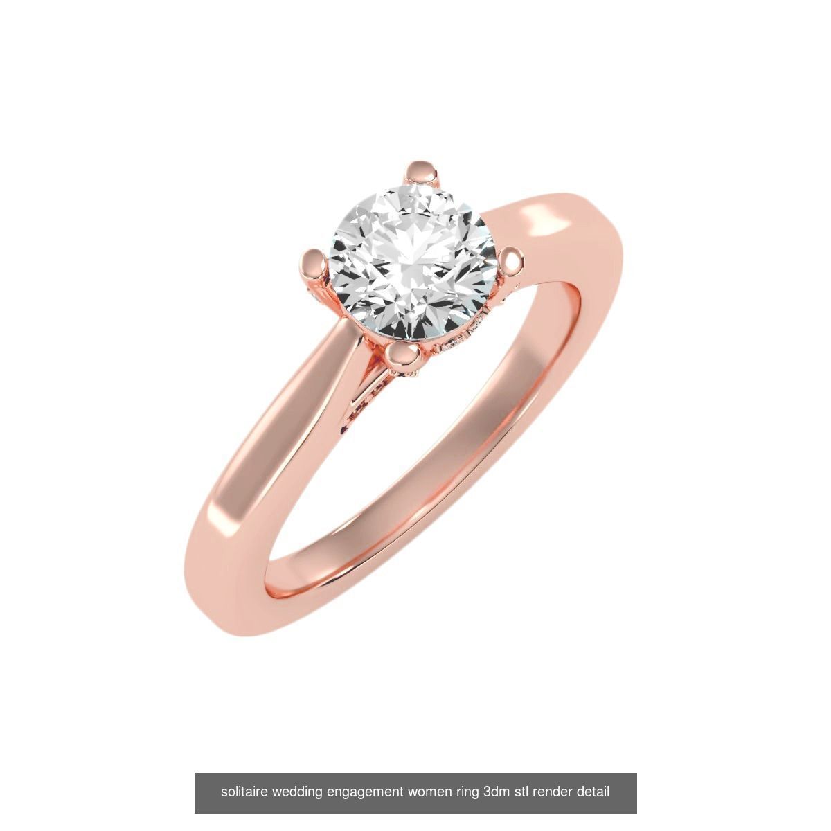 135 solo diamond solitaire wedding engagement women rings 3D Model Collection_75