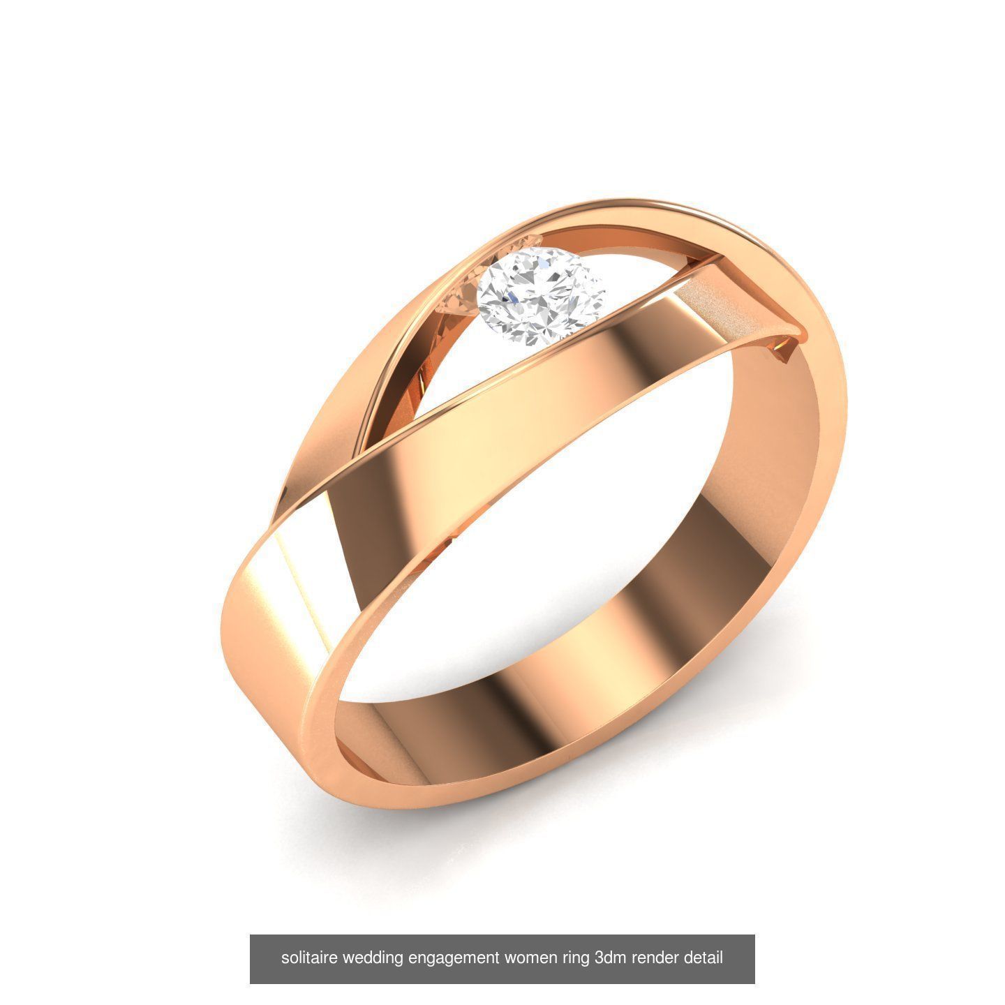 135 solo diamond solitaire wedding engagement women rings 3D Model Collection_38