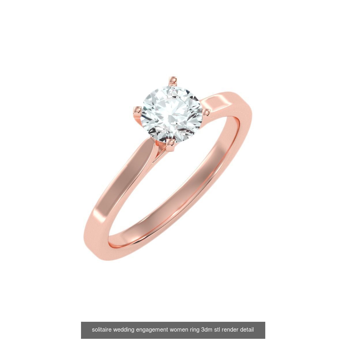 135 solo diamond solitaire wedding engagement women rings 3D Model Collection_115