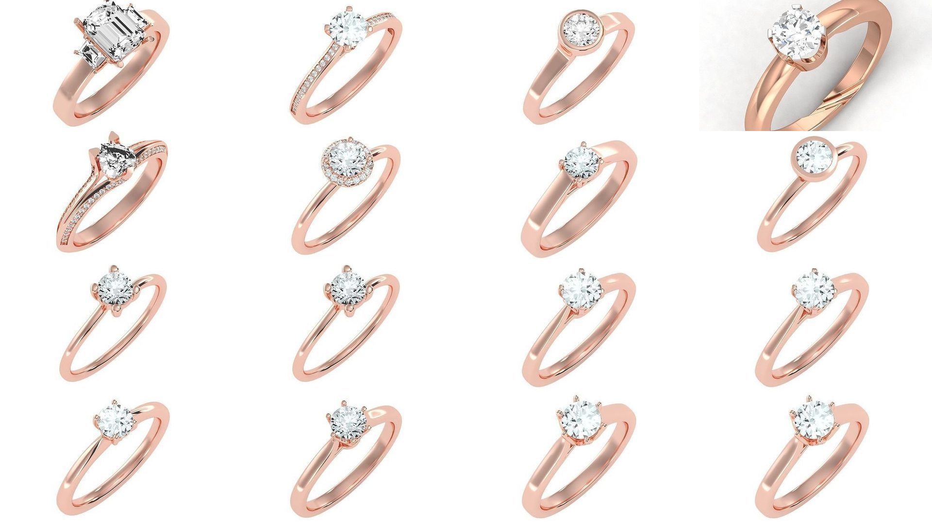 135 solo diamond solitaire wedding engagement women rings 3D Model Collection_5