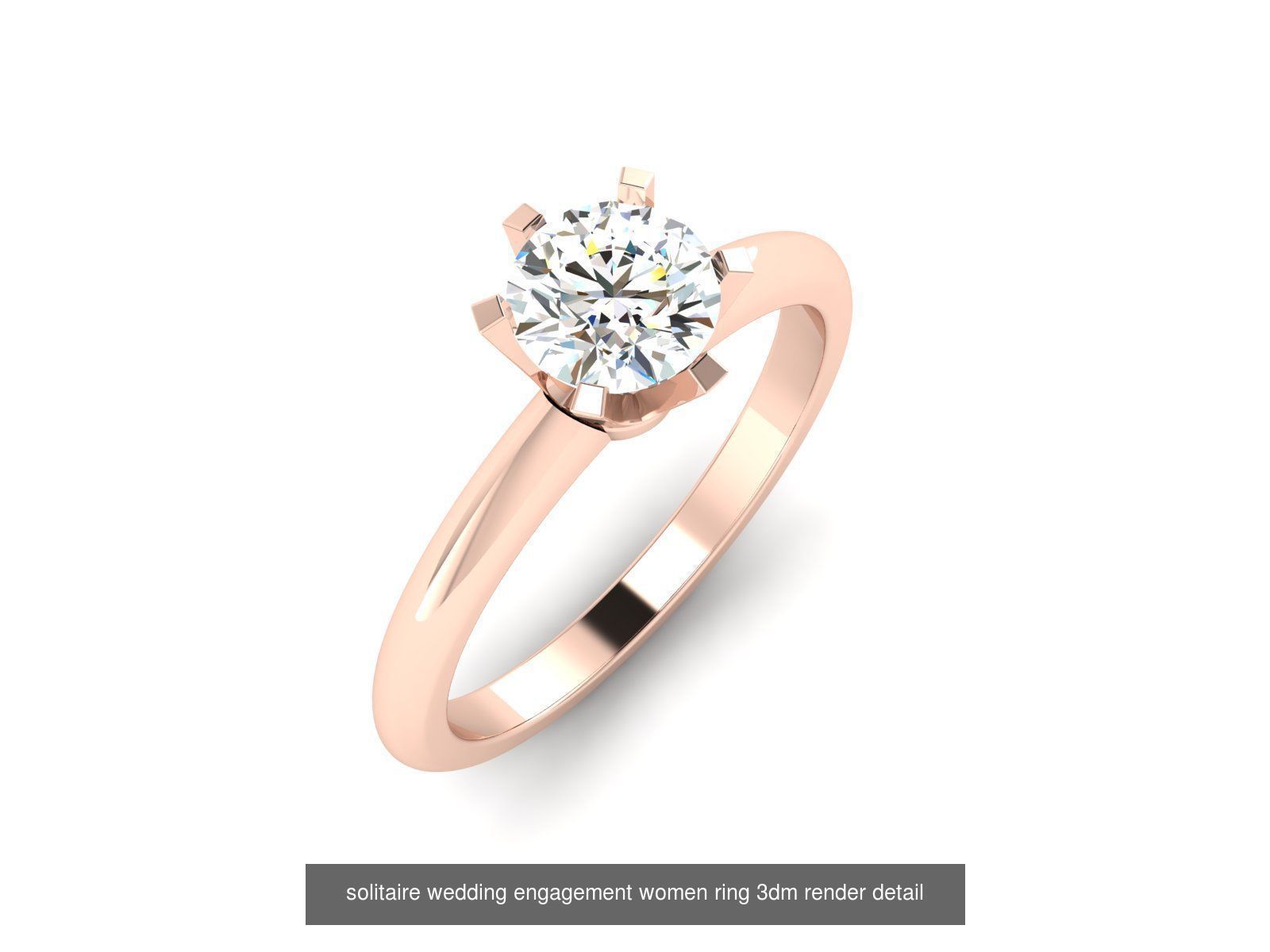 135 solo diamond solitaire wedding engagement women rings 3D Model Collection_26