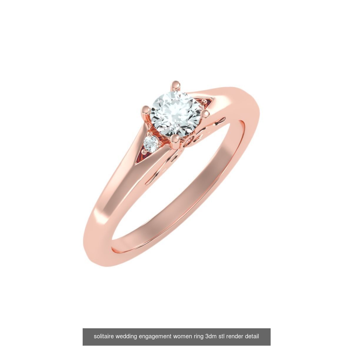 135 solo diamond solitaire wedding engagement women rings 3D Model Collection_140
