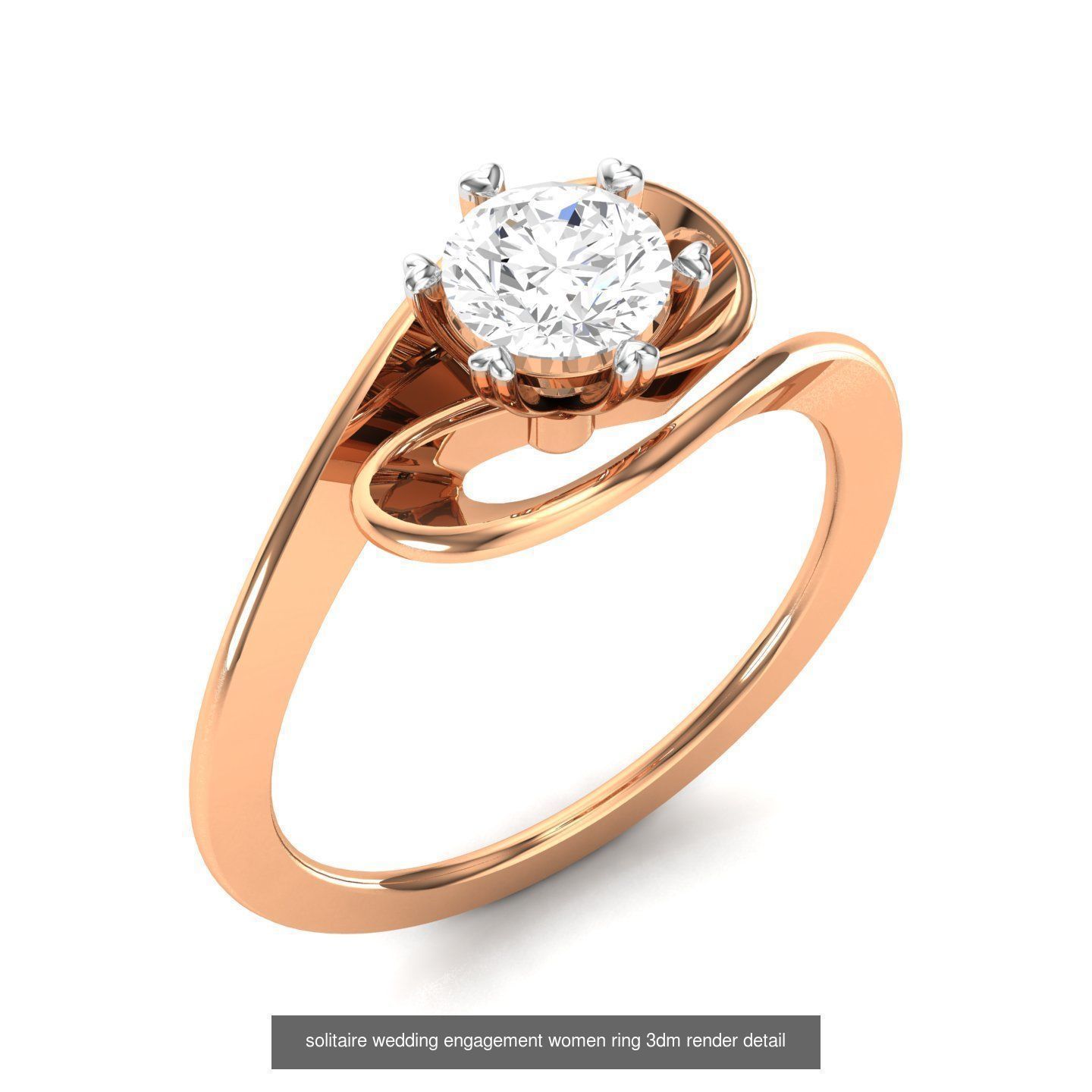 135 solo diamond solitaire wedding engagement women rings 3D Model Collection_41
