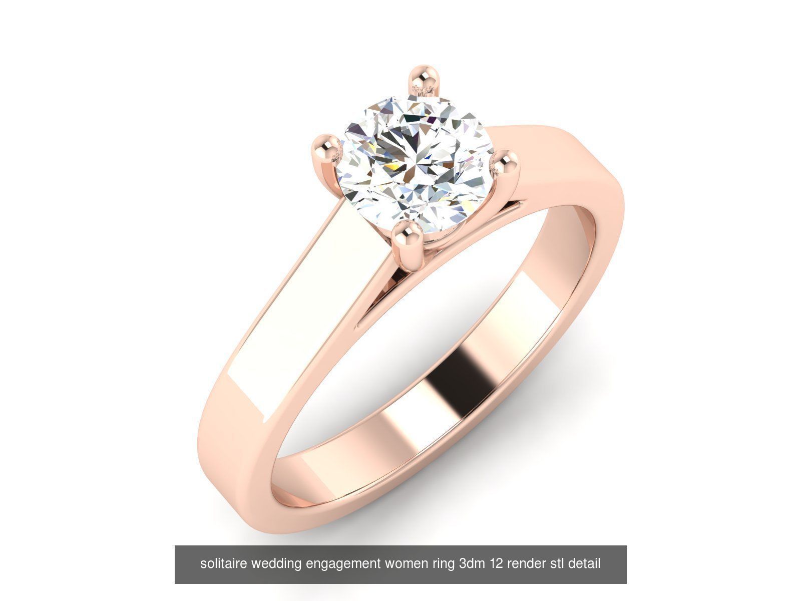 135 solo diamond solitaire wedding engagement women rings 3D Model Collection_30