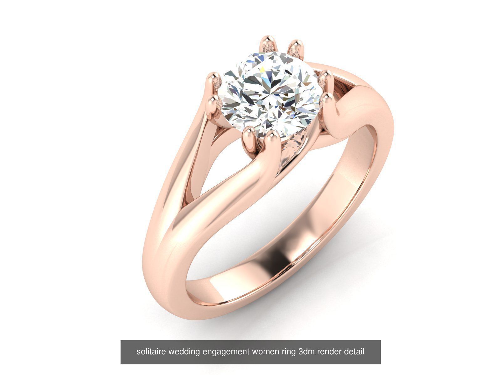 135 solo diamond solitaire wedding engagement women rings 3D Model Collection_24
