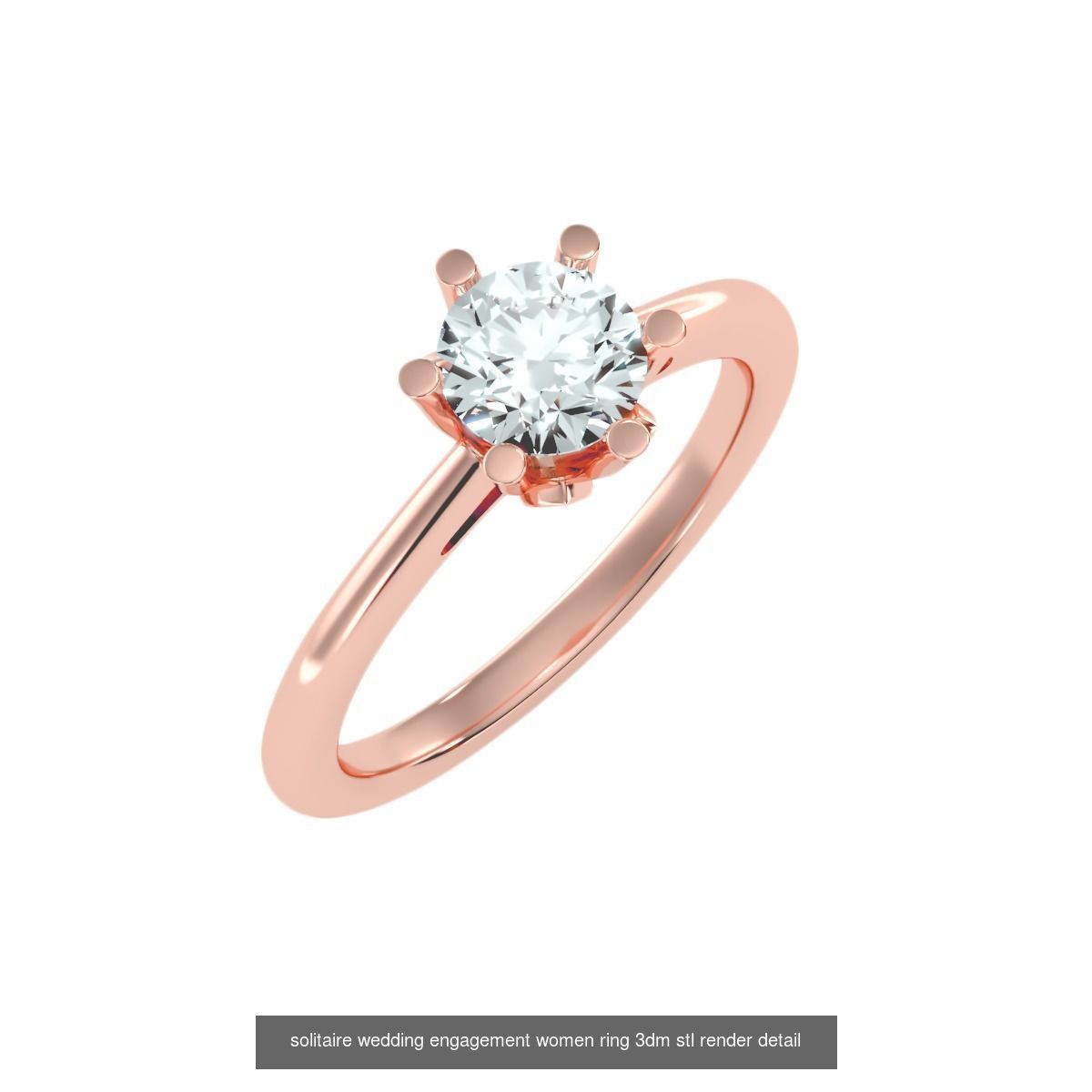 135 solo diamond solitaire wedding engagement women rings 3D Model Collection_104