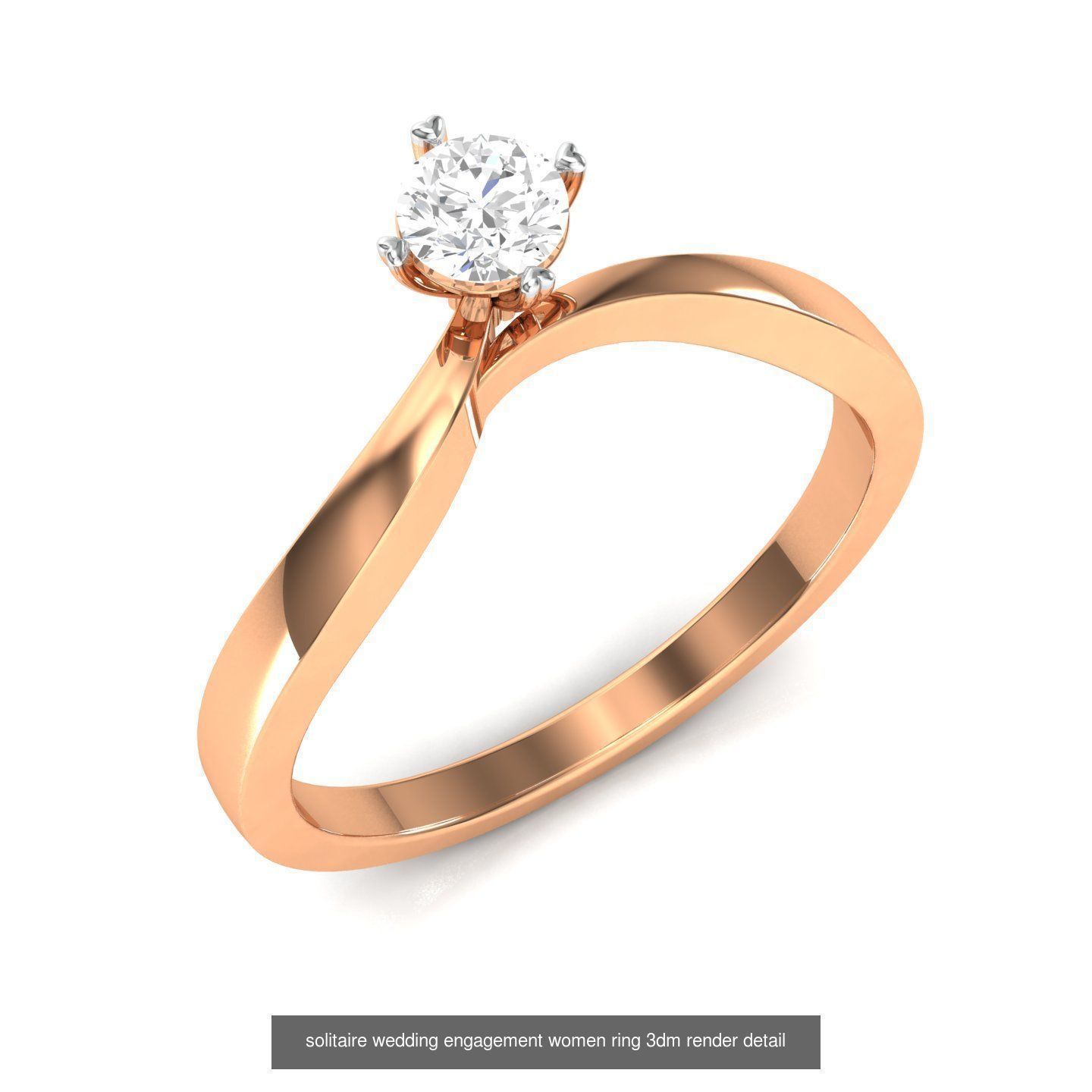 135 solo diamond solitaire wedding engagement women rings 3D Model Collection_43