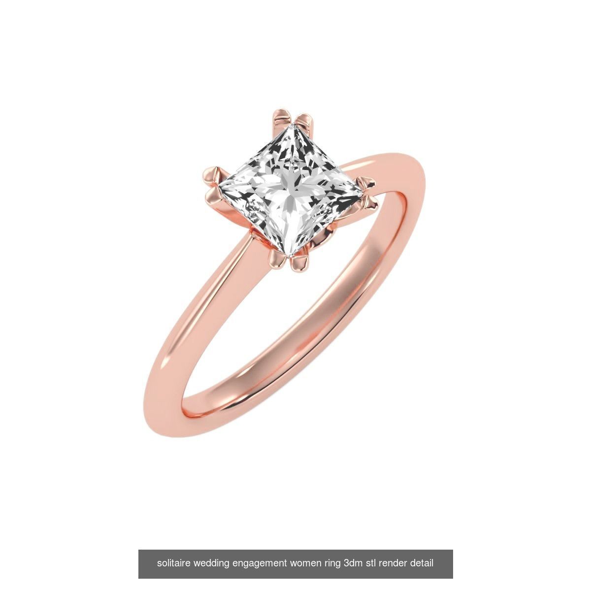 135 solo diamond solitaire wedding engagement women rings 3D Model Collection_133