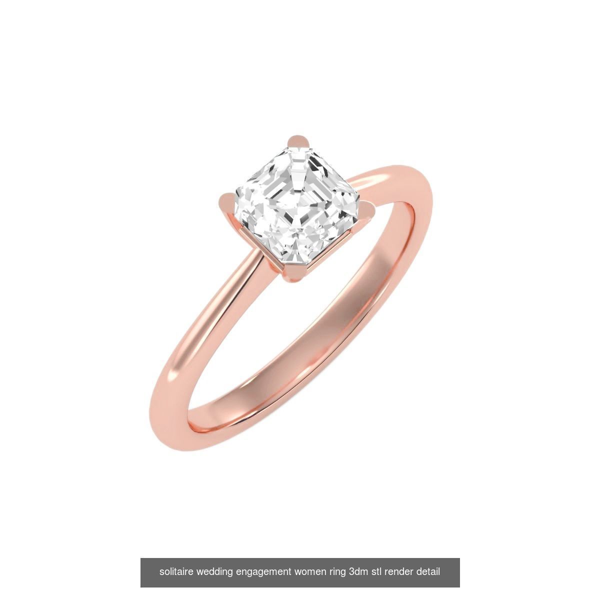 135 solo diamond solitaire wedding engagement women rings 3D Model Collection_138