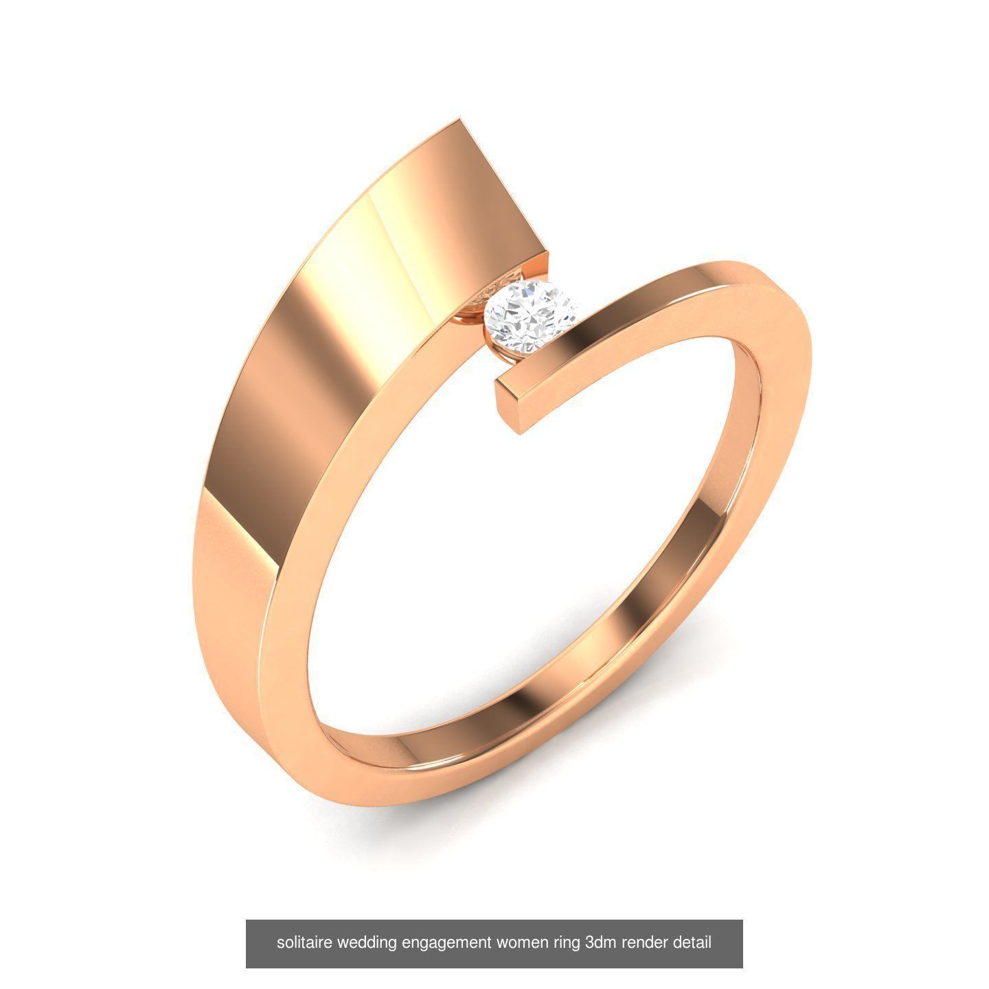 135 solo diamond solitaire wedding engagement women rings 3D Model Collection_39
