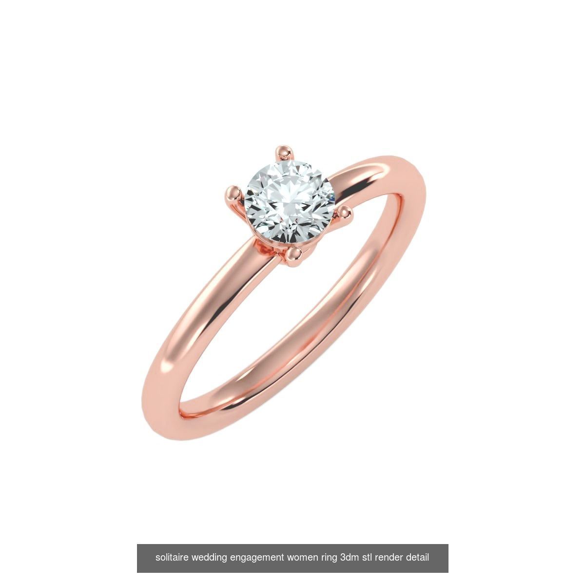 135 solo diamond solitaire wedding engagement women rings 3D Model Collection_150