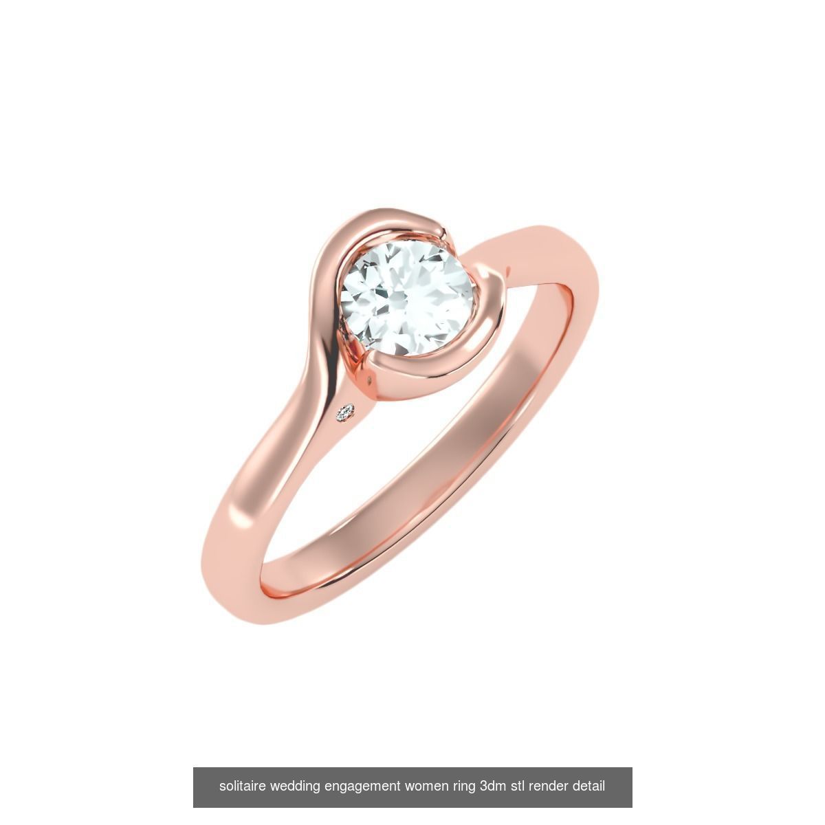 135 solo diamond solitaire wedding engagement women rings 3D Model Collection_141
