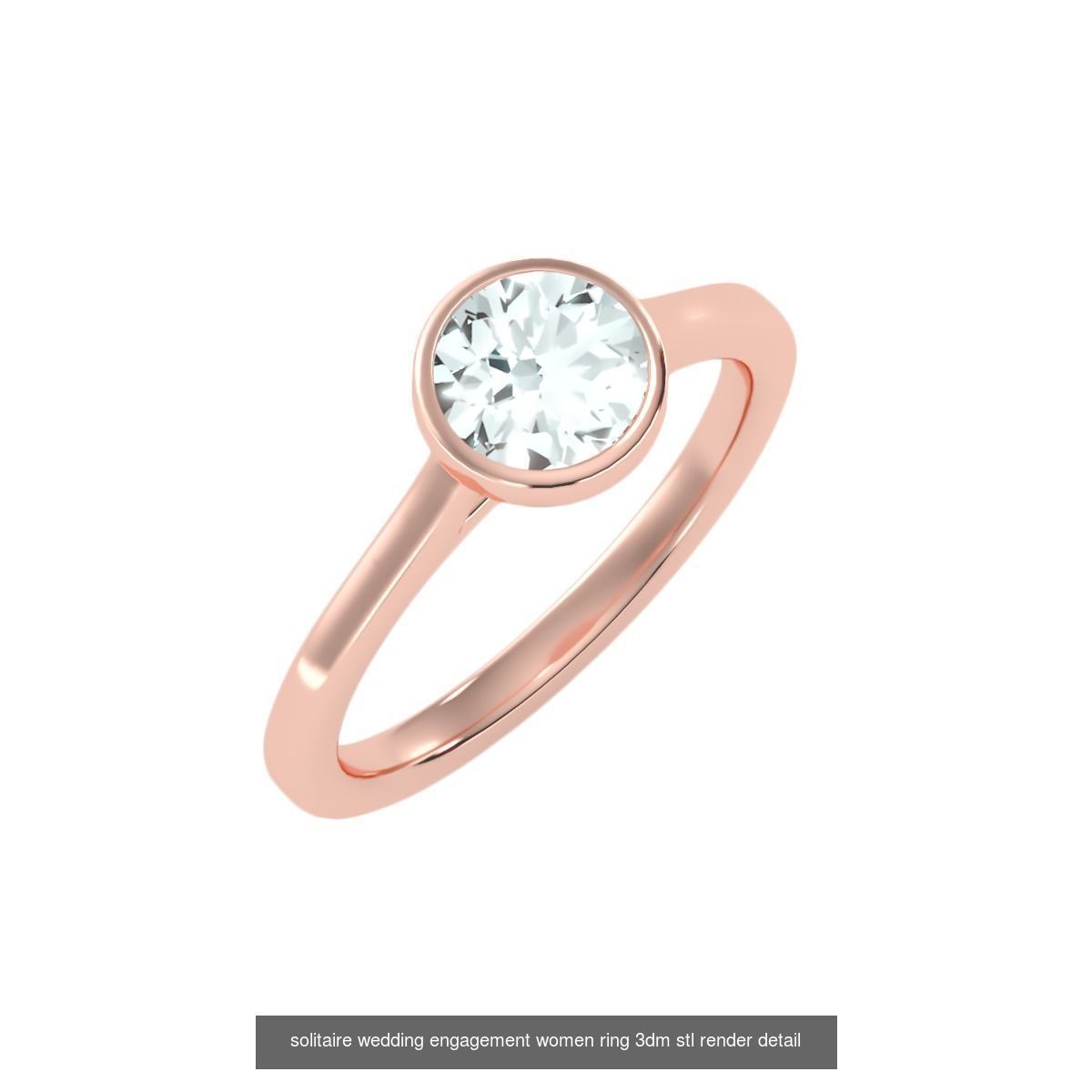 135 solo diamond solitaire wedding engagement women rings 3D Model Collection_83