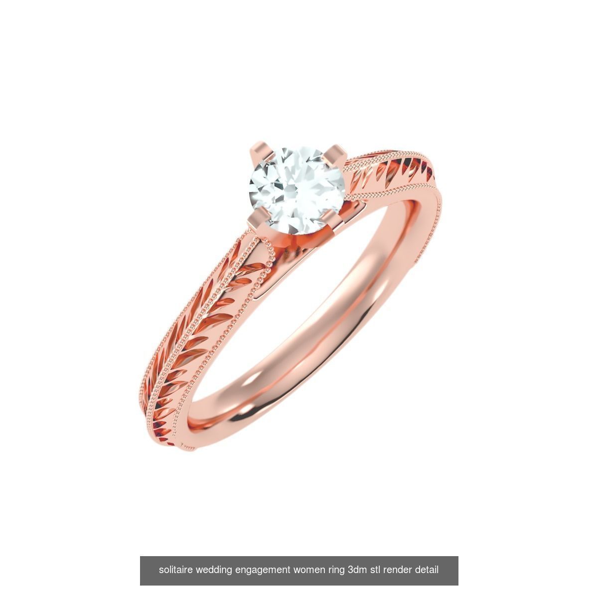 135 solo diamond solitaire wedding engagement women rings 3D Model Collection_78